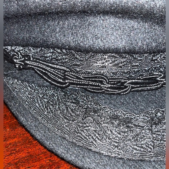 NWOT Greek Fisherman’s cap wool blend black textured size 57-7 1/8 nautical - Picture 7 of 8
